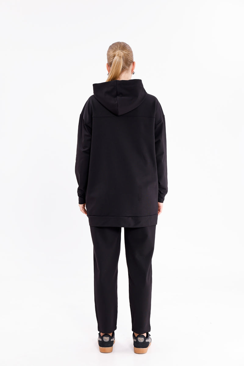 SCL Quilted Half Tracksuit Black