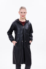 ZRN Leather Hoodie Cape Black