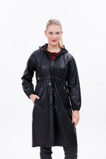 ZRN Leather Hoodie Cape Black