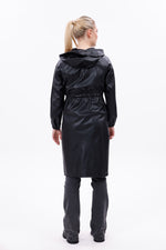 ZRN Leather Hoodie Cape Black