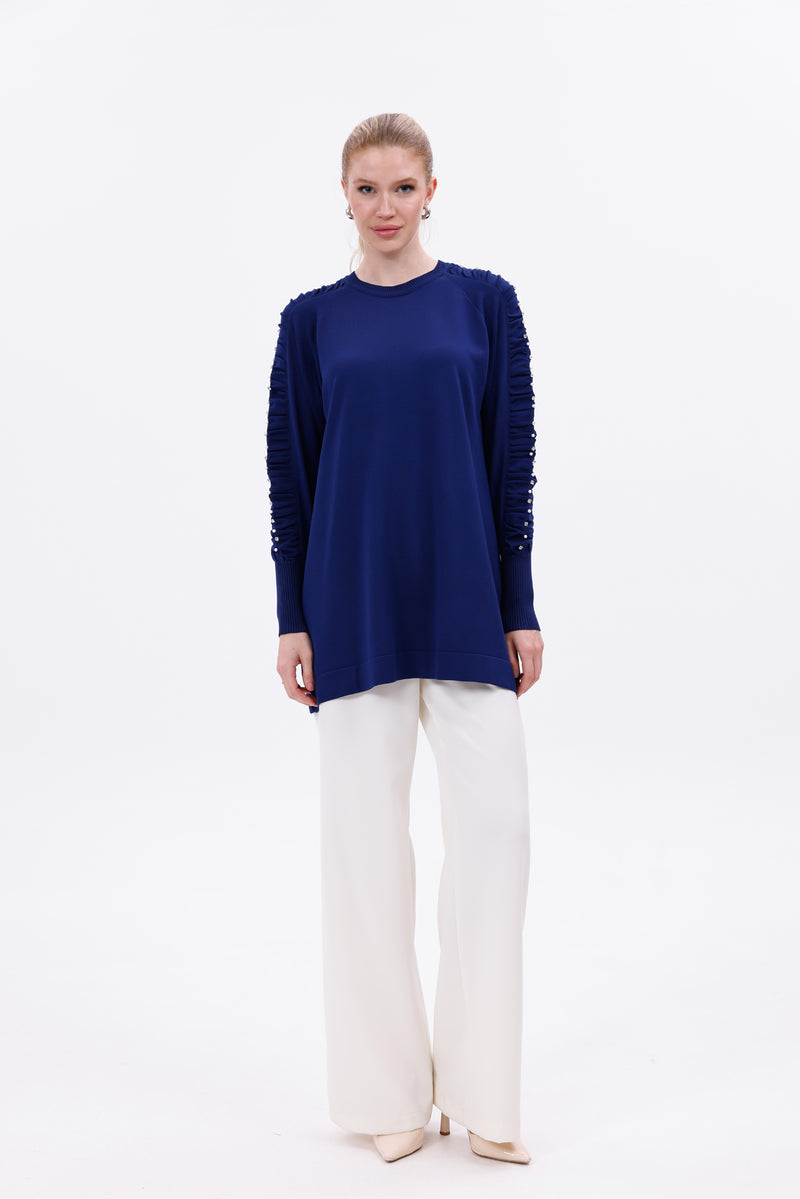 ZZ Binay Knitted Tunic Navy Blue