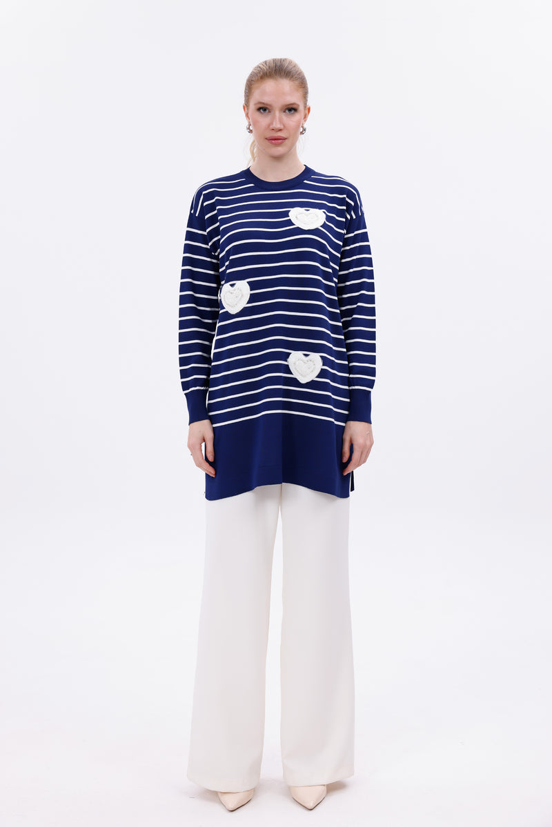 ZZ Biray Knitted Winter Tunic  Navy Blue