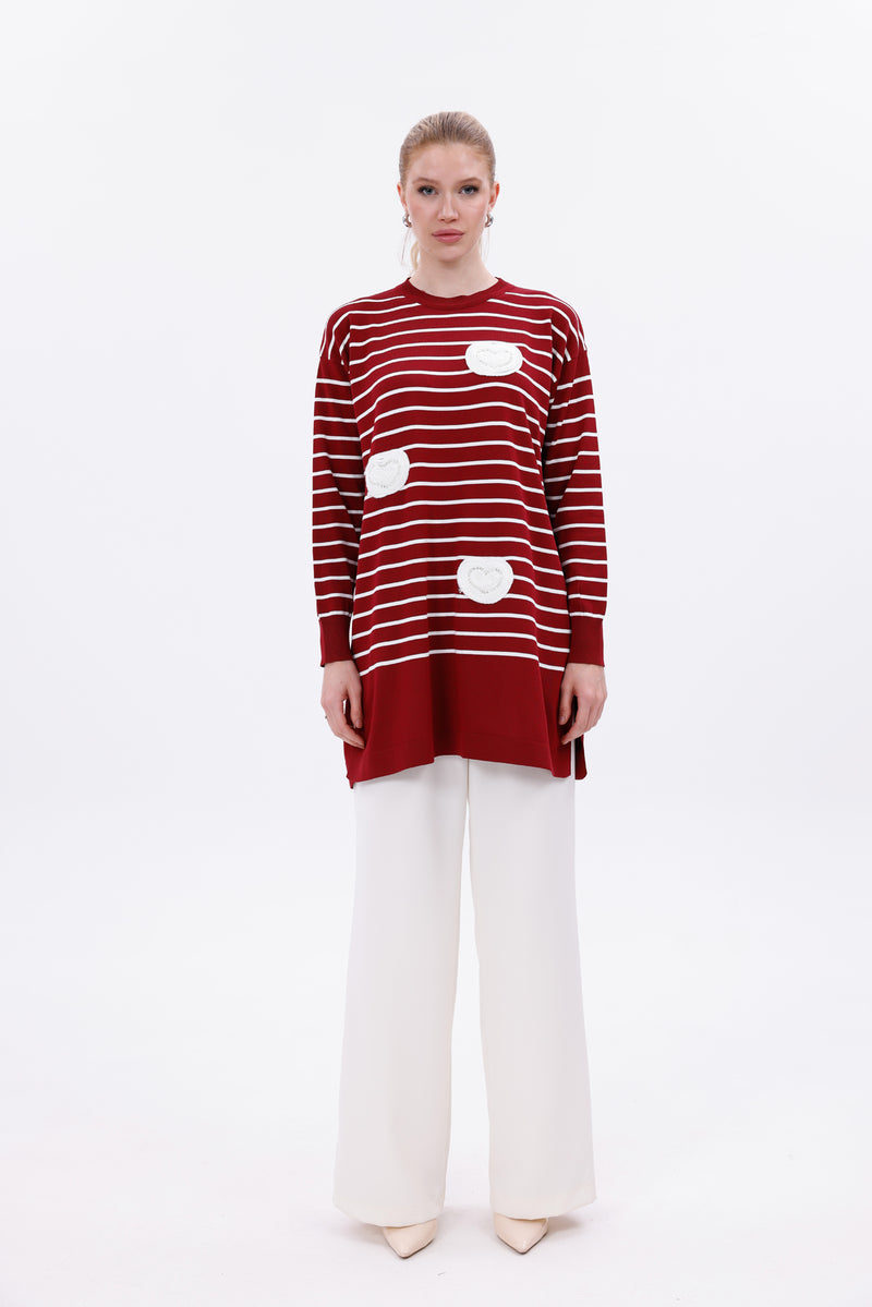 ZZ Biray Knitted Winter Tunic Burgundy