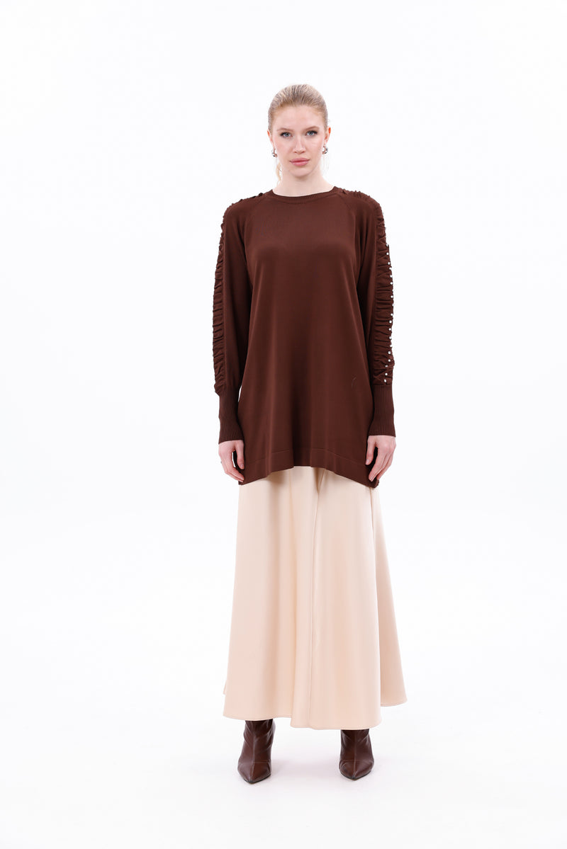 ZZ Binay Knitted Tunic Brown