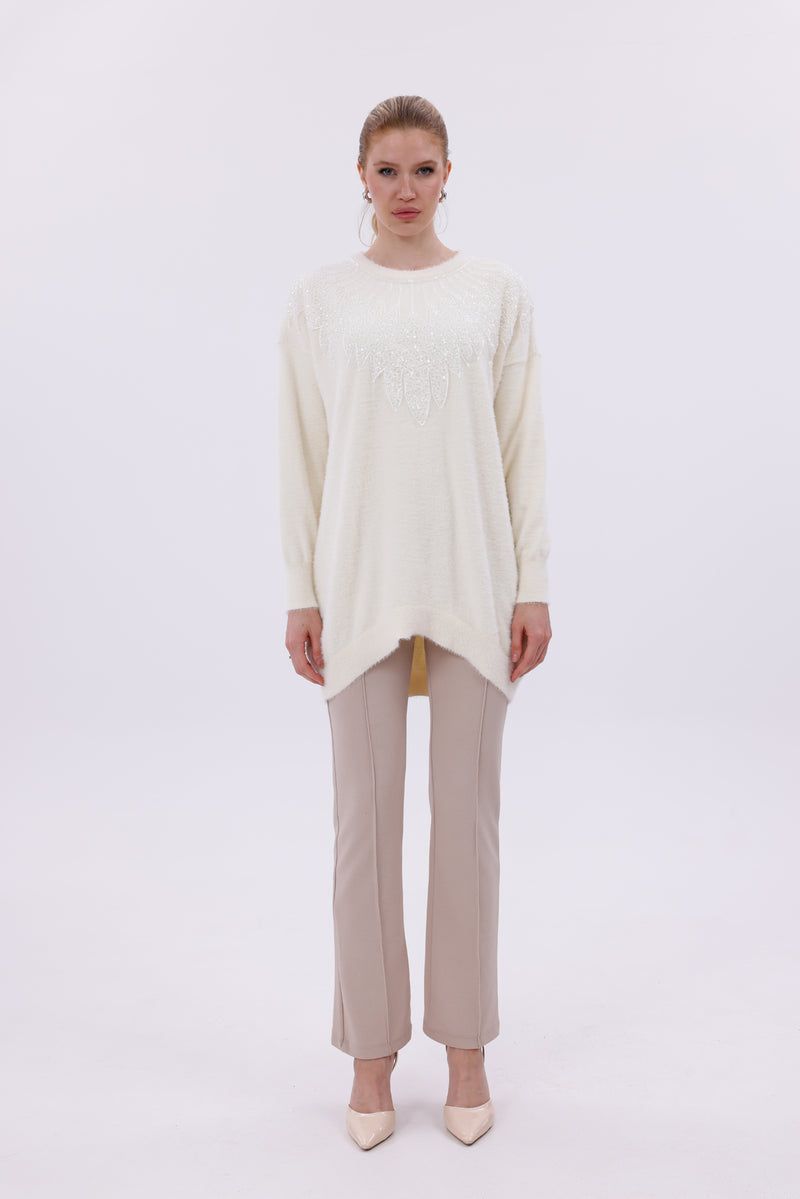 ZZ Oylum Knitted Blouse Off White