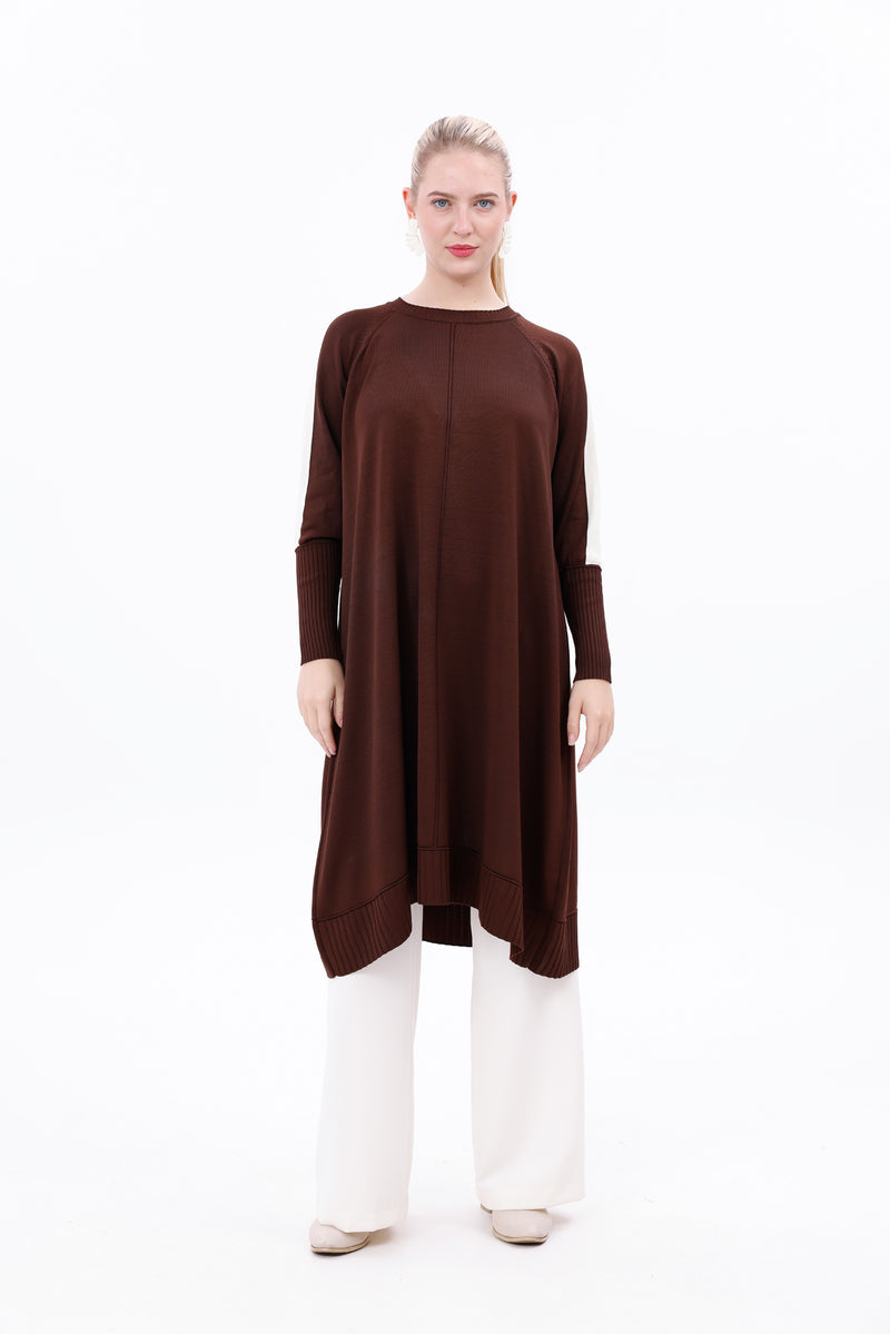 ZZ Burcin Knitted Winter Tunic Brown