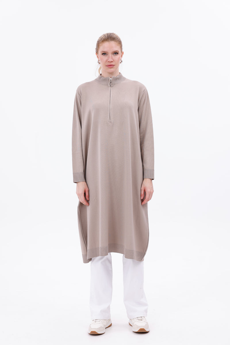 ZZ Begun Knitted Winter Tunic Beige