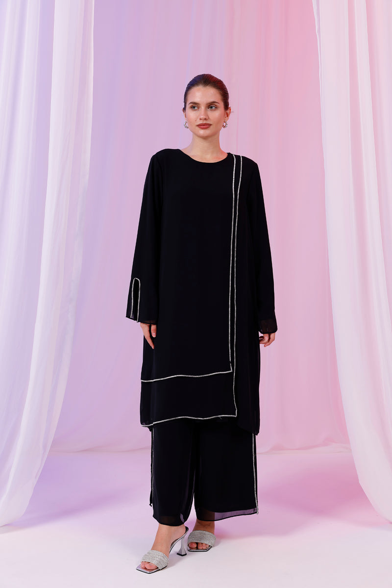 TN Melisa Chiffon Set Black