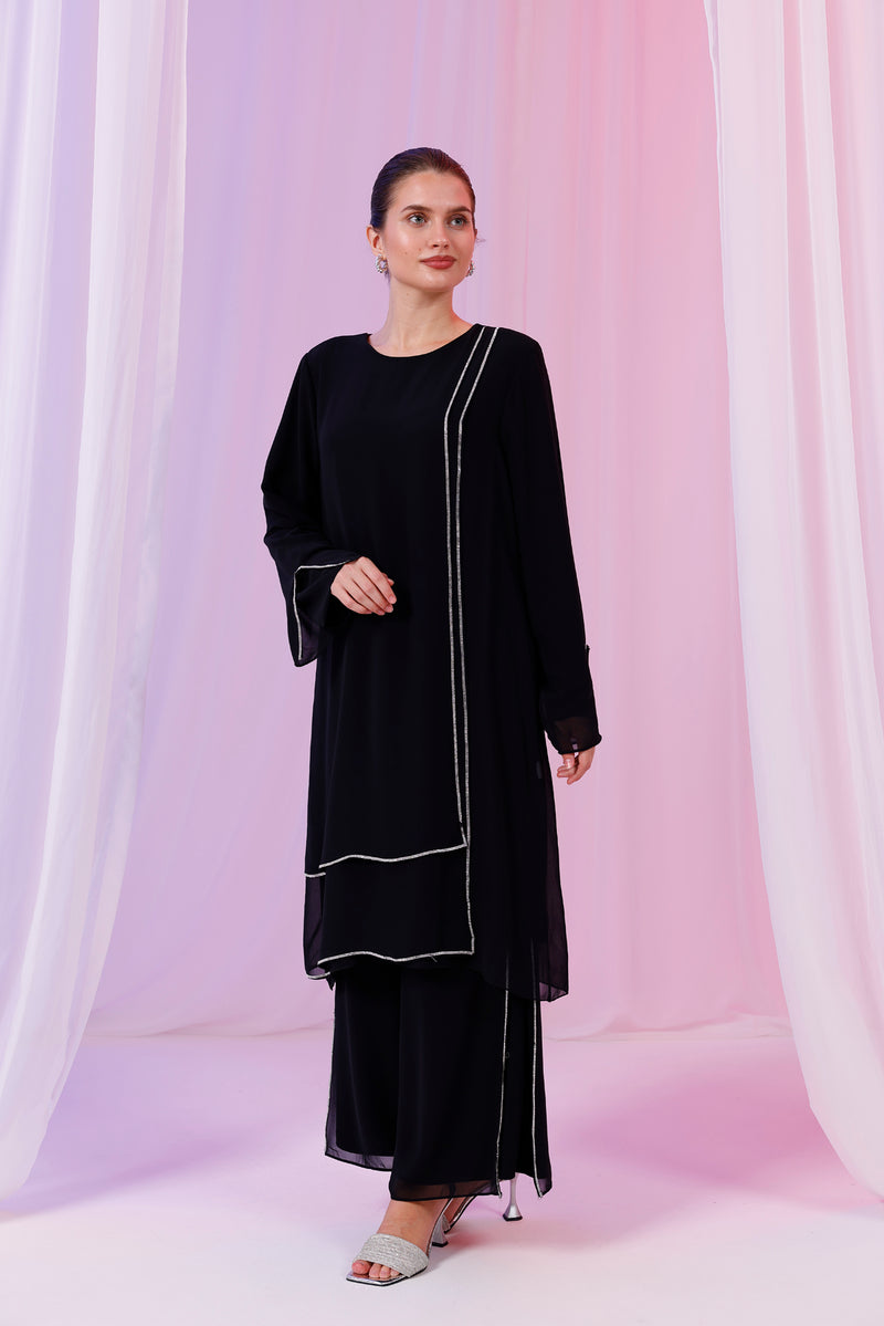 TN Melisa Chiffon Set Black