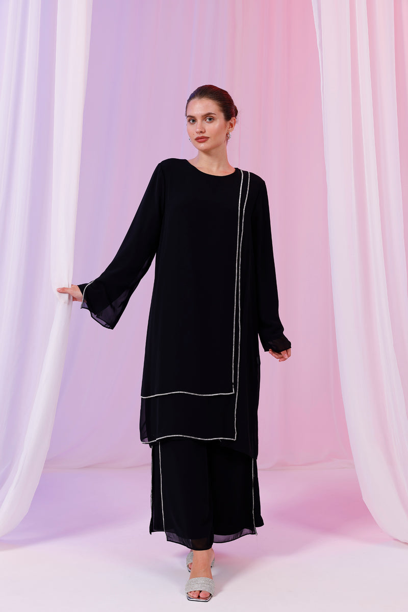 TN Melisa Chiffon Set Black