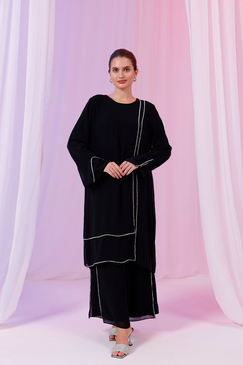 TN Melisa Chiffon Set Black