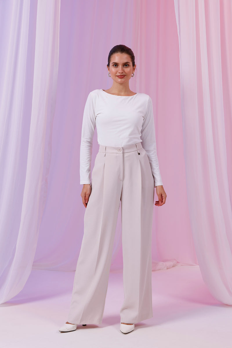 SZ Yandex Pleted Wide Pants Stone