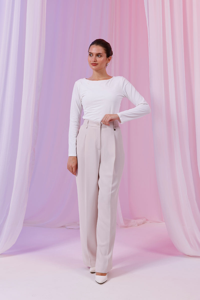 SZ Yandex Pleted Wide Pants Stone
