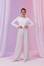 SZ Yandex Pleted Wide Pants Stone
