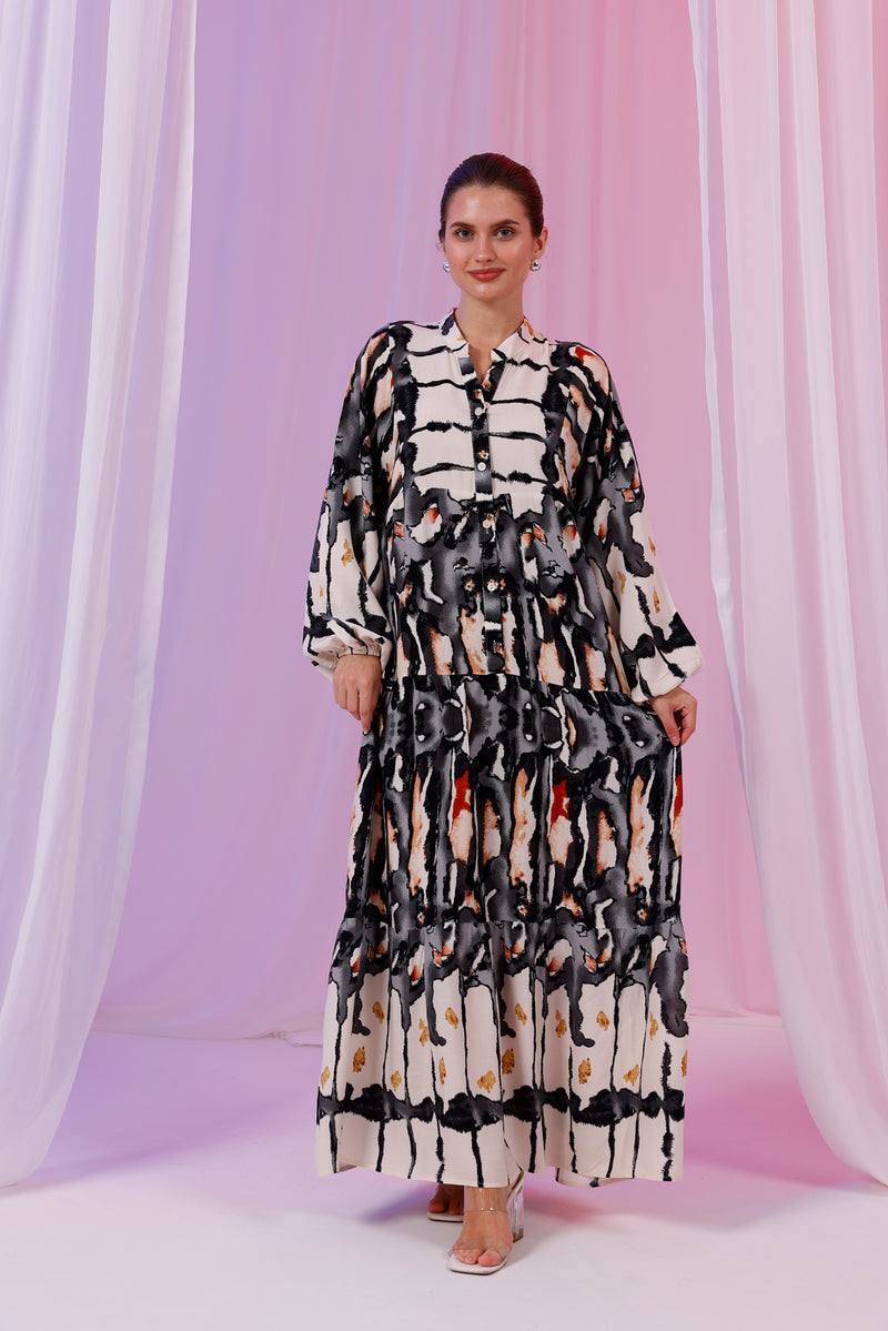 PL Helena Dress Black&Ecru