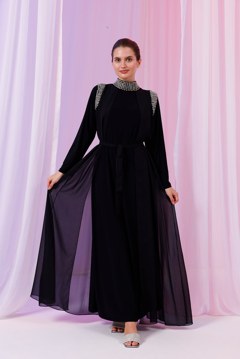 O&F Canpare Dress Black