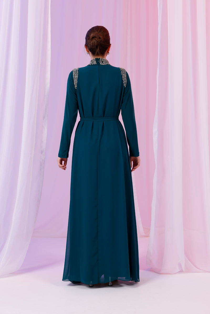 O&F Canpare Dress Emerald