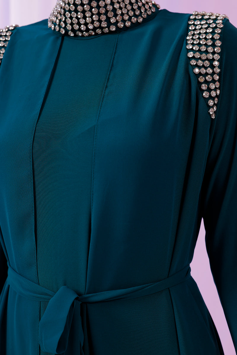O&F Canpare Dress Emerald