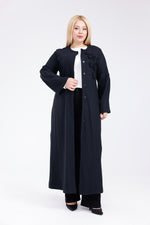 DL Flower Felt Long Cape Black