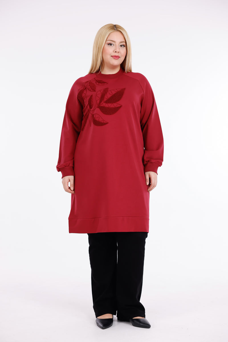 All Plus Size Cisen Tunic Burgundy