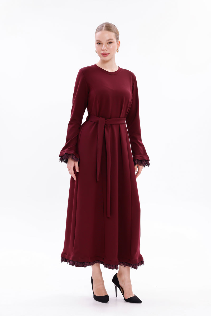 MissWhence 38823 Knitted Dress Burgundy