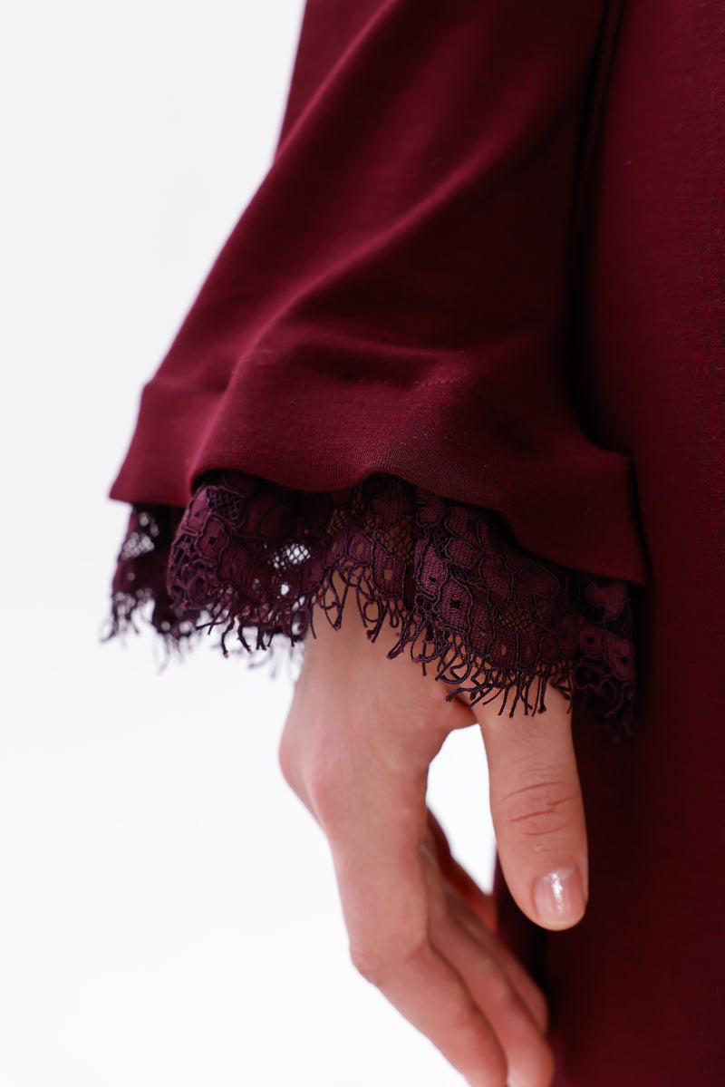 MissWhence 38823 Knitted Dress Burgundy