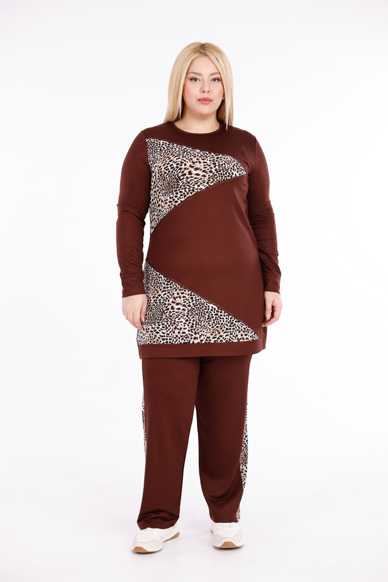 ADN Leopard Cotton Set Brown
