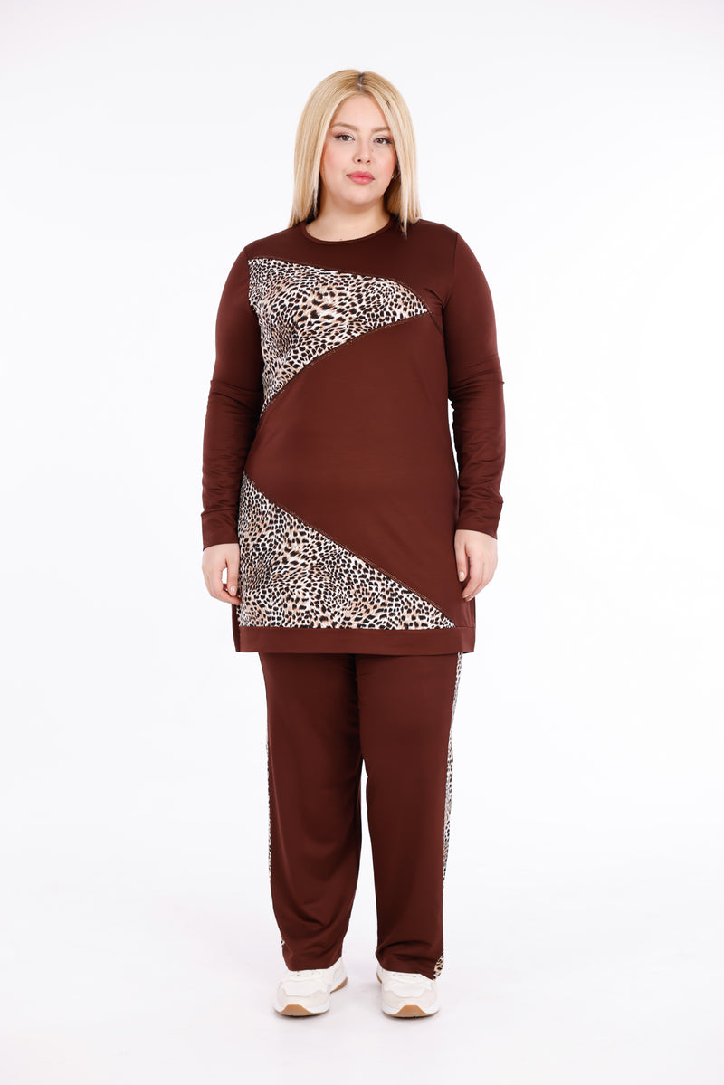ADN Leopard Cotton Set Brown