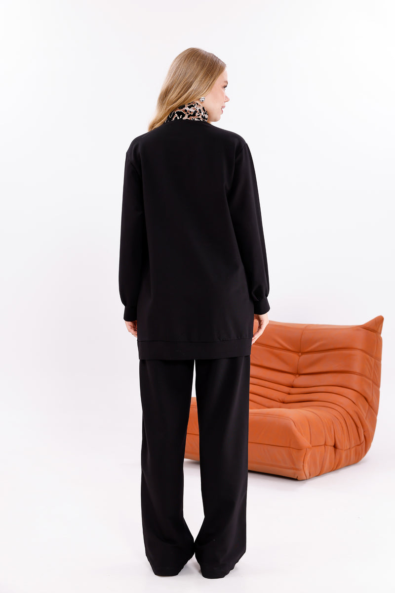 FTZ Leopard Neck Set Black
