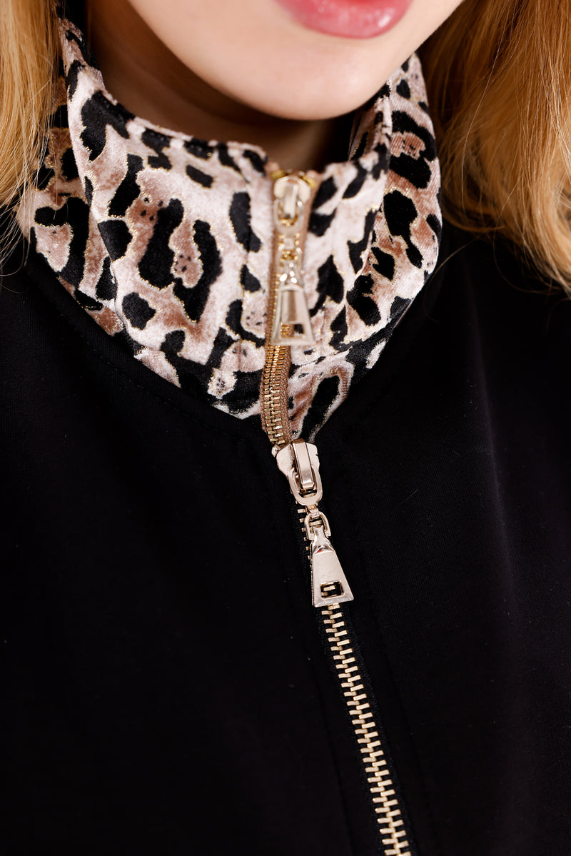 FTZ Leopard Neck Set Black