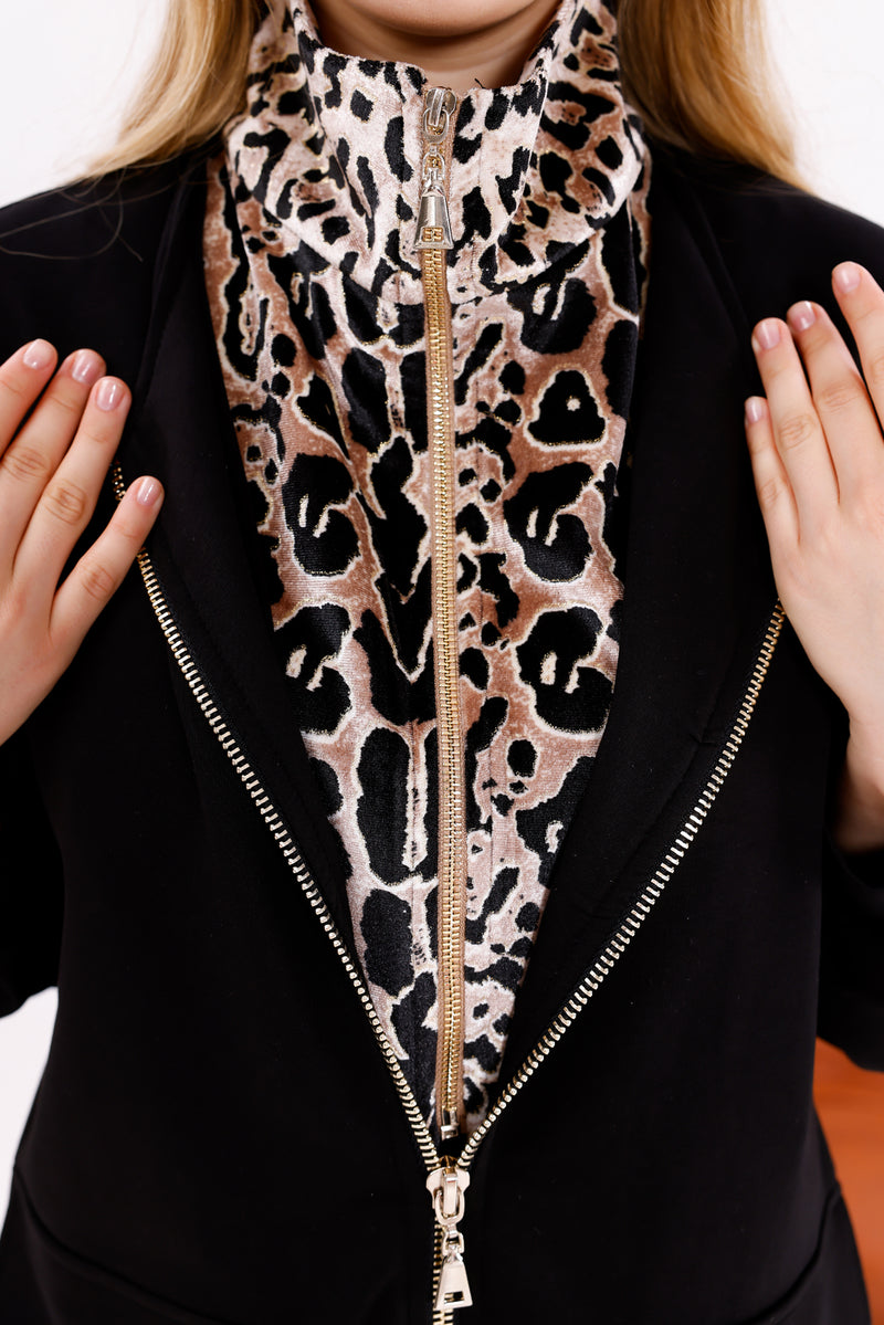 FTZ Leopard Neck Set Black