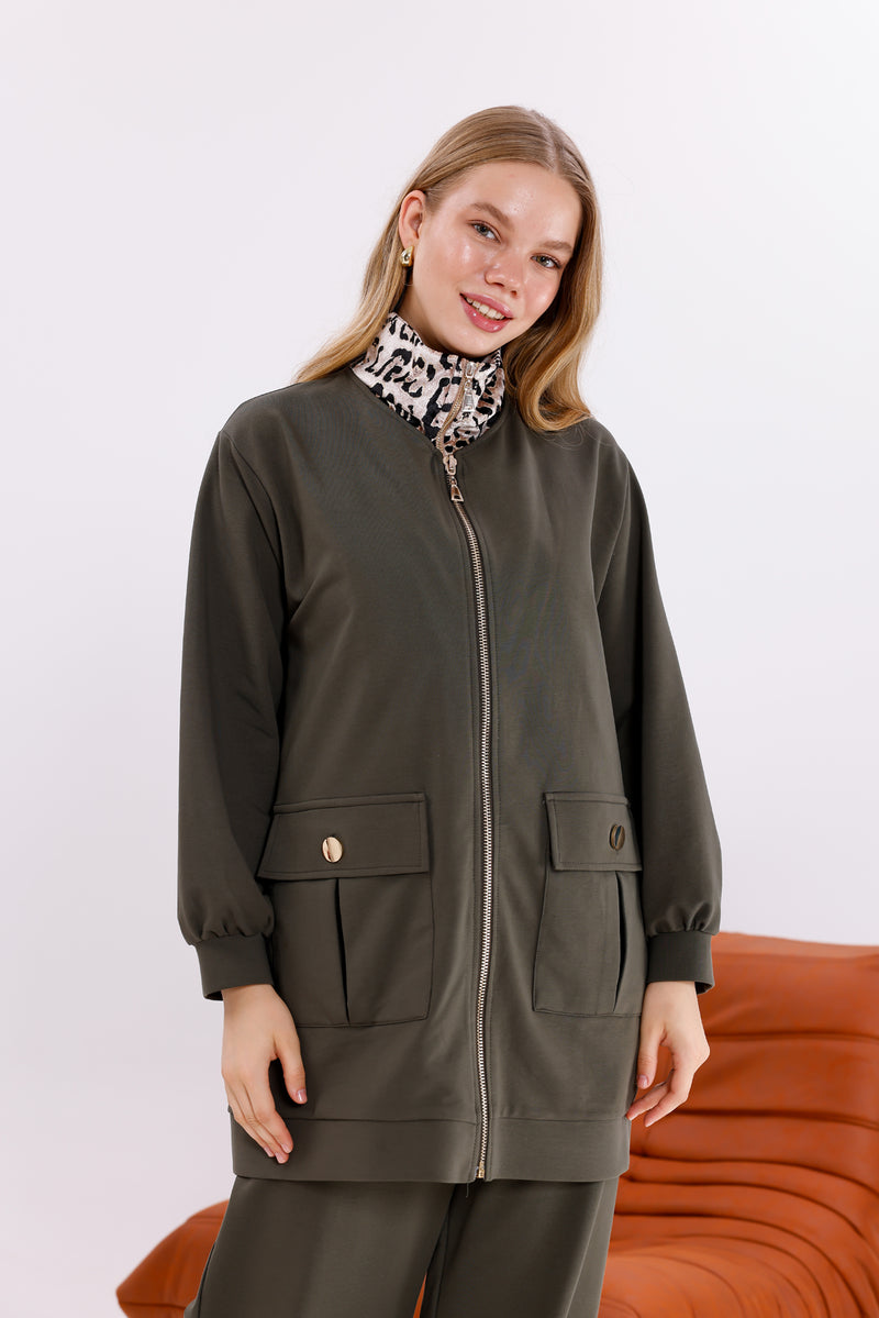 FTZ Leopard Neck Set Green
