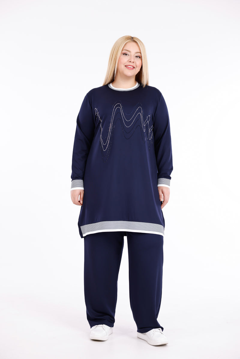 ADN Stena Cotton Set Navy Blue