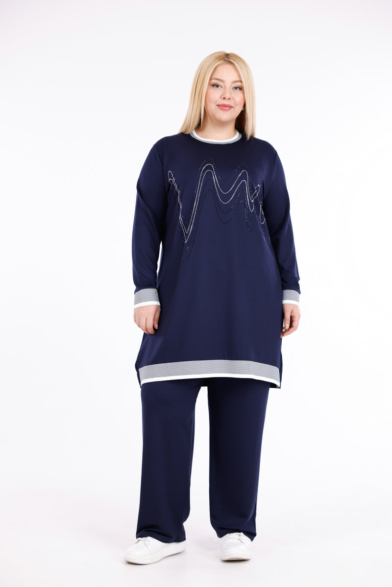 ADN Stena Cotton Set Navy Blue
