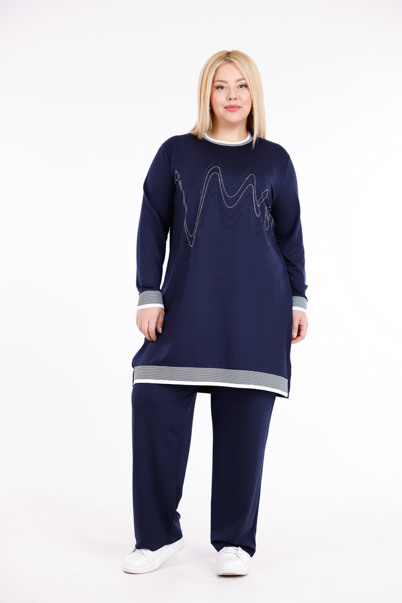 ADN Stena Cotton Set Navy Blue