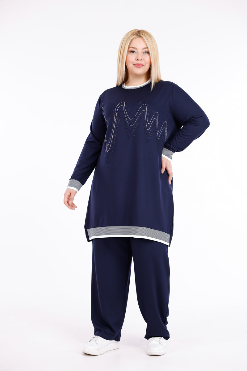 ADN Stena Cotton Set Navy Blue