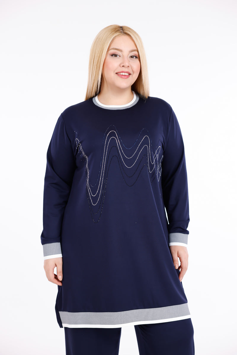 ADN Stena Cotton Set Navy Blue
