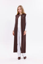 NLW Rep Knitted Vest Brown