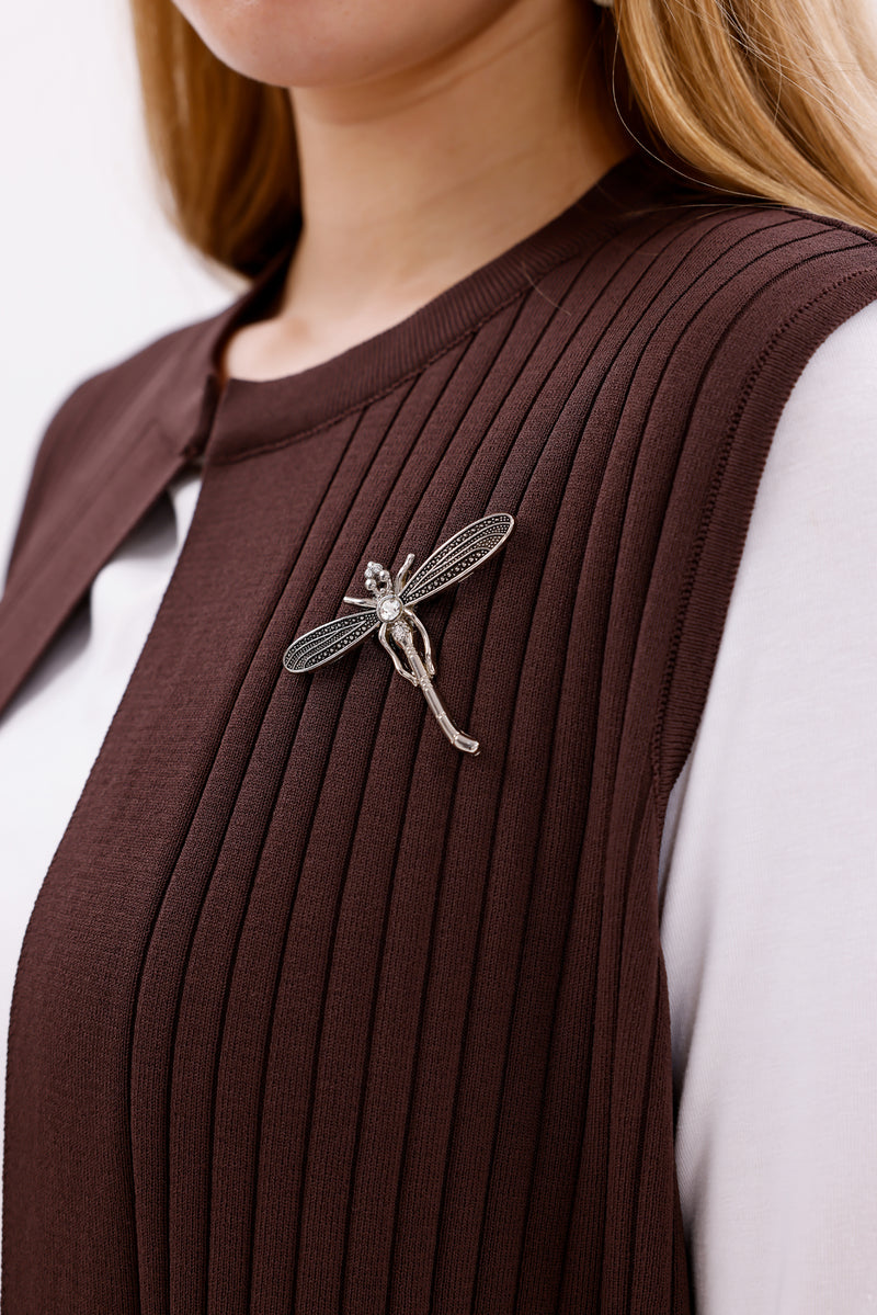 NLW Rep Knitted Vest Brown