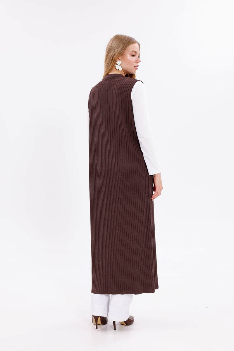 NLW Rep Knitted Vest Brown