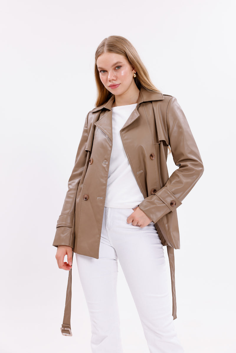 GLX Faux Leader Jacket Mink