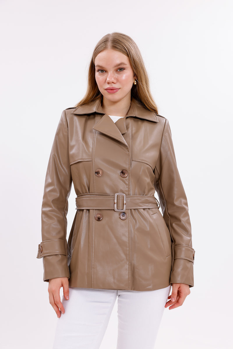 GLX Faux Leader Jacket Mink