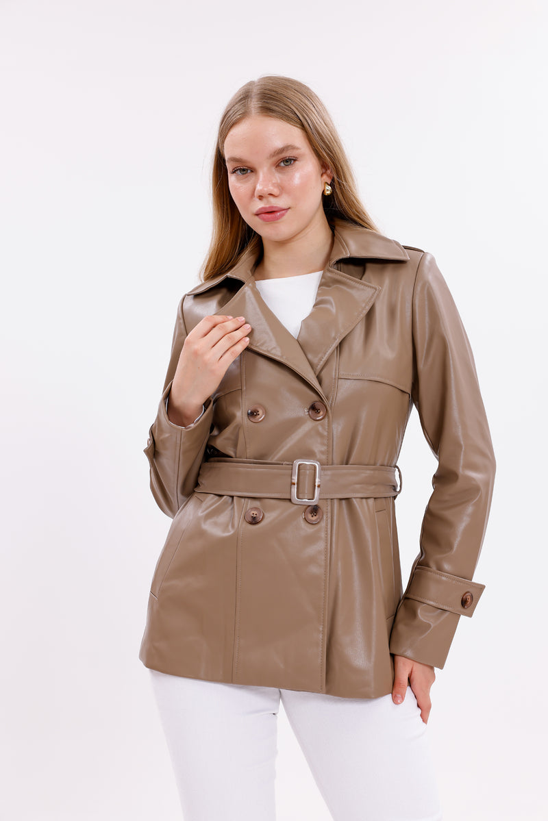 GLX Faux Leader Jacket Mink