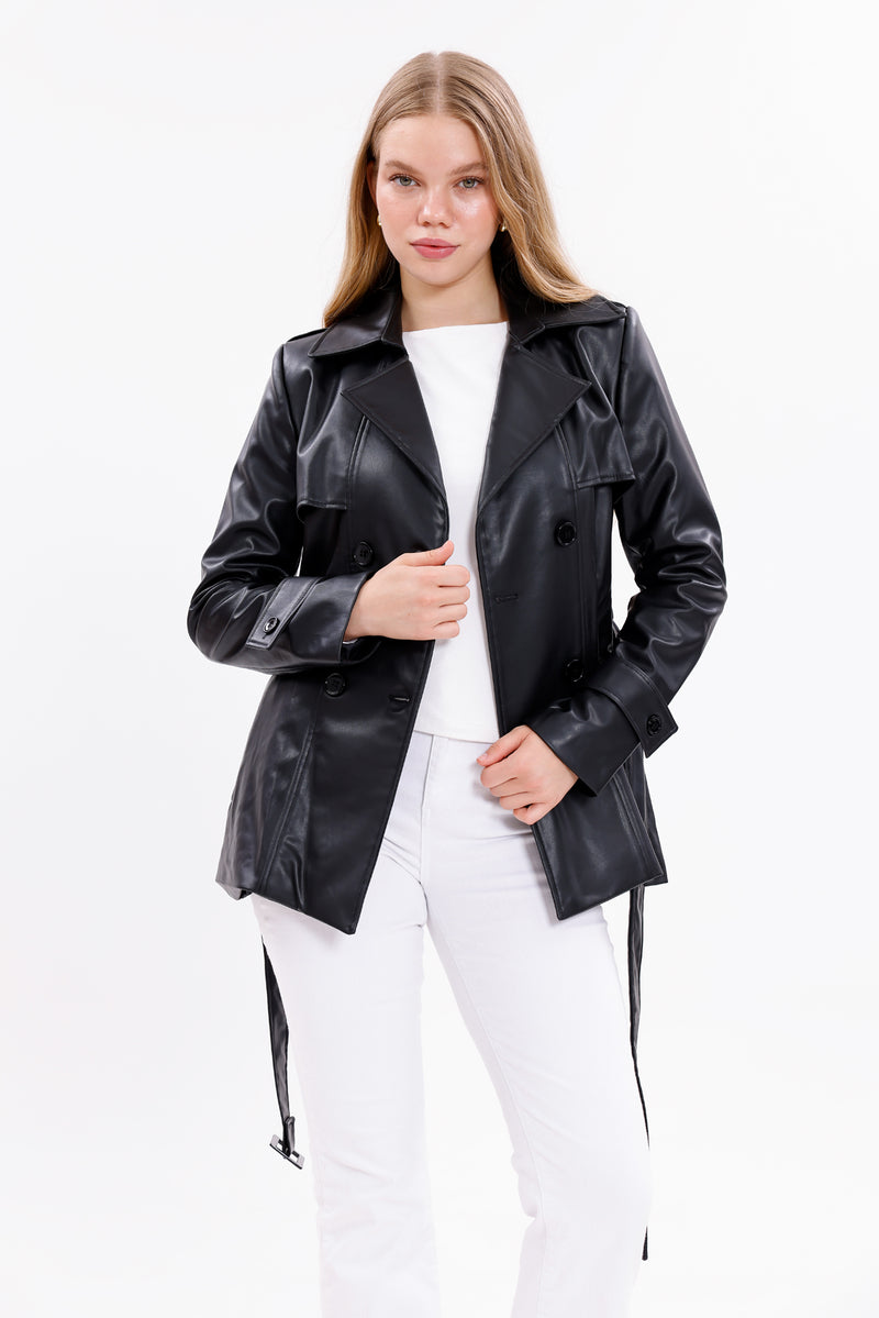 GLX Faux Leader Jacket Black