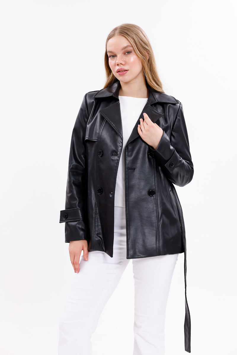 GLX Faux Leader Jacket Black