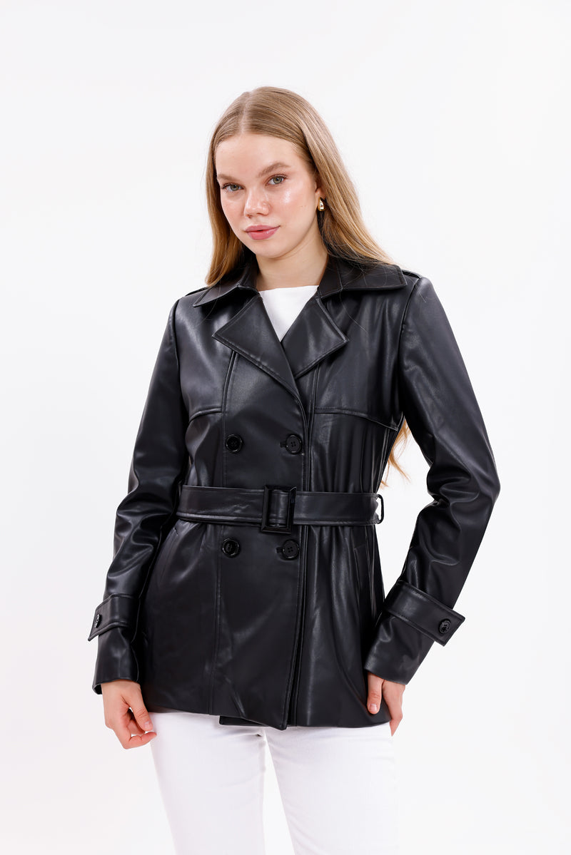 GLX Faux Leader Jacket Black