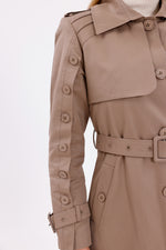 GLX Button Dtld Trenchcoat Mink
