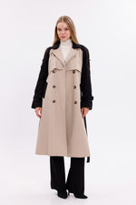 GLX Two Colors Trenchcoat Black&Beige