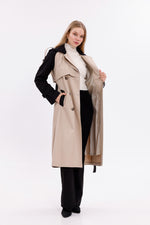 GLX Two Colors Trenchcoat Black&Beige