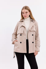 GLX Short Button Trenchcoat Beige